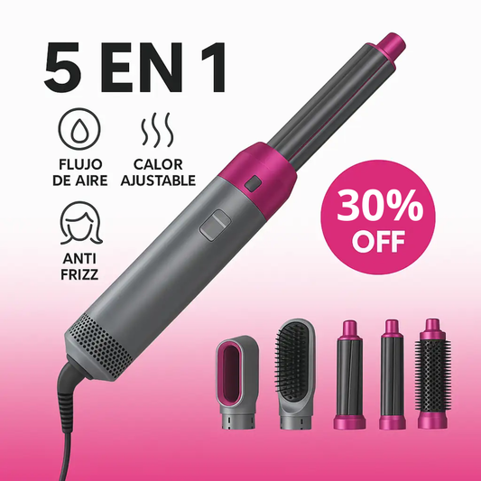 Cepillo Secador 5 en 1 HOT Air Styler— ¡Tu Cabello Perfecto en Minutos!
