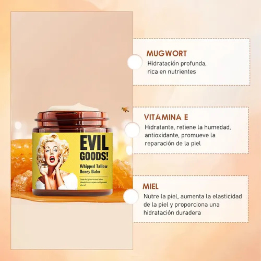 Crema Hidratante Facial Evil Goods™ - Bálsamo Natural de Sebo y Miel