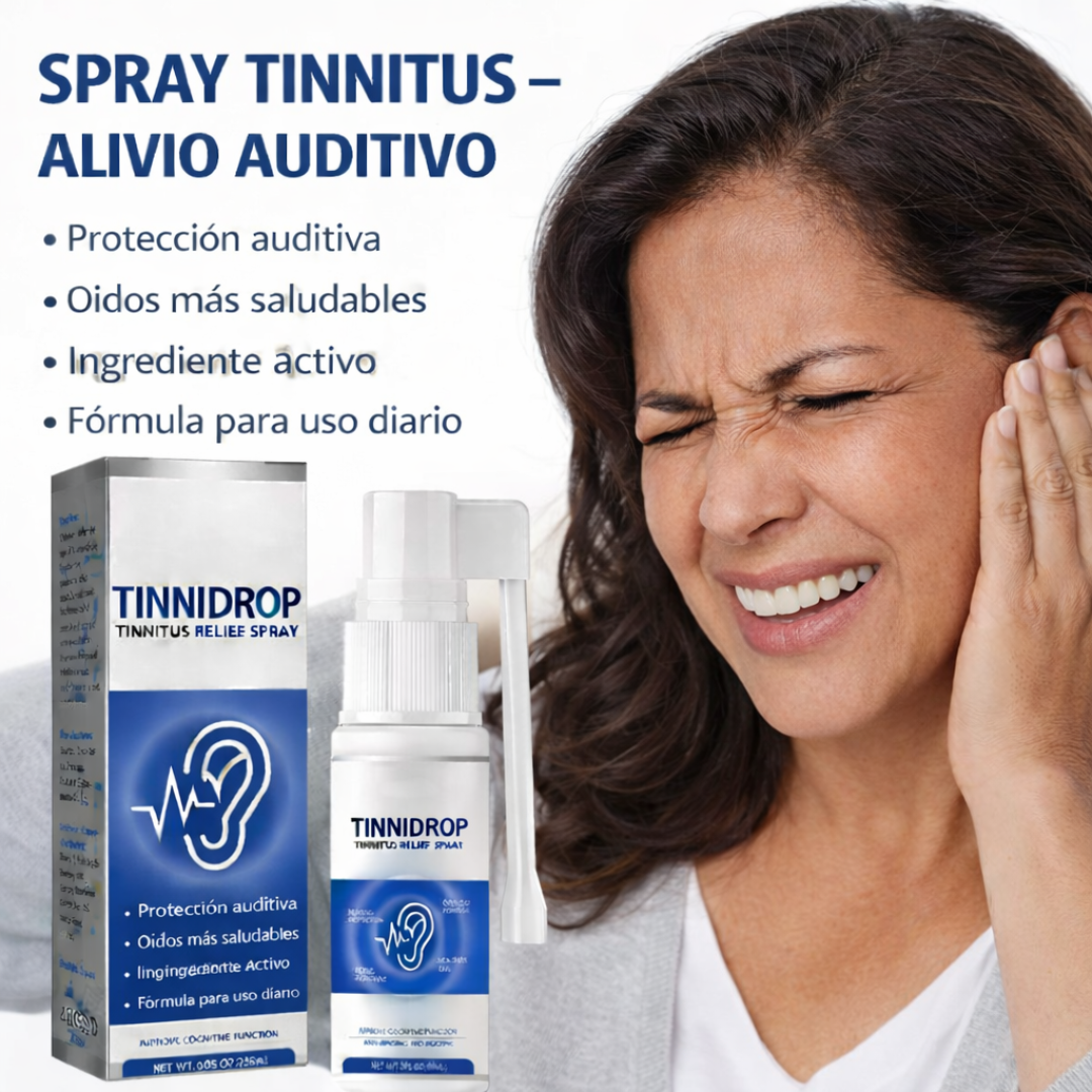 Tinnidrop - ¡Spray Natural para Aliviar el Tinnitus, Mejorar la Audición y Limpiar los Oídos de Forma Segura!