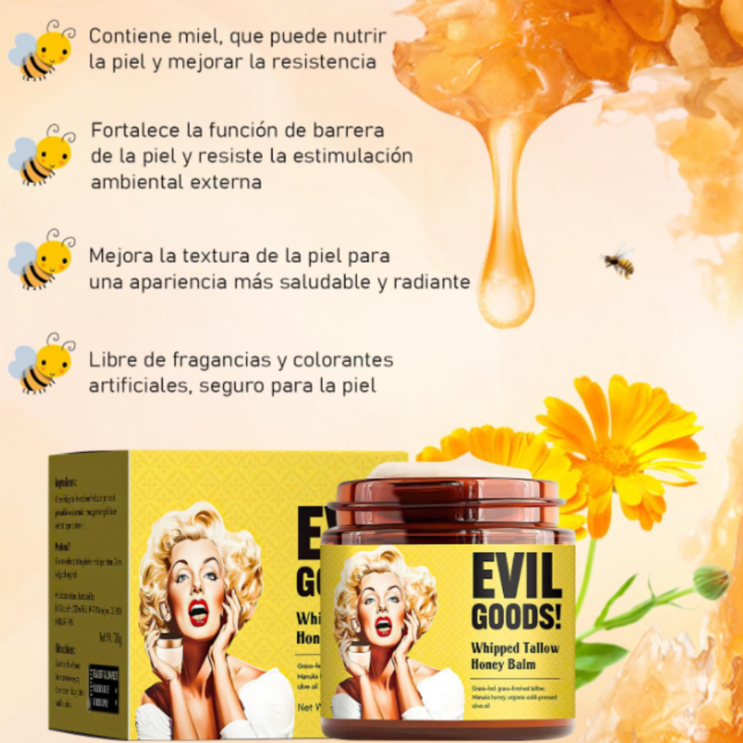 Crema Hidratante Facial Evil Goods™ - Bálsamo Natural de Sebo y Miel