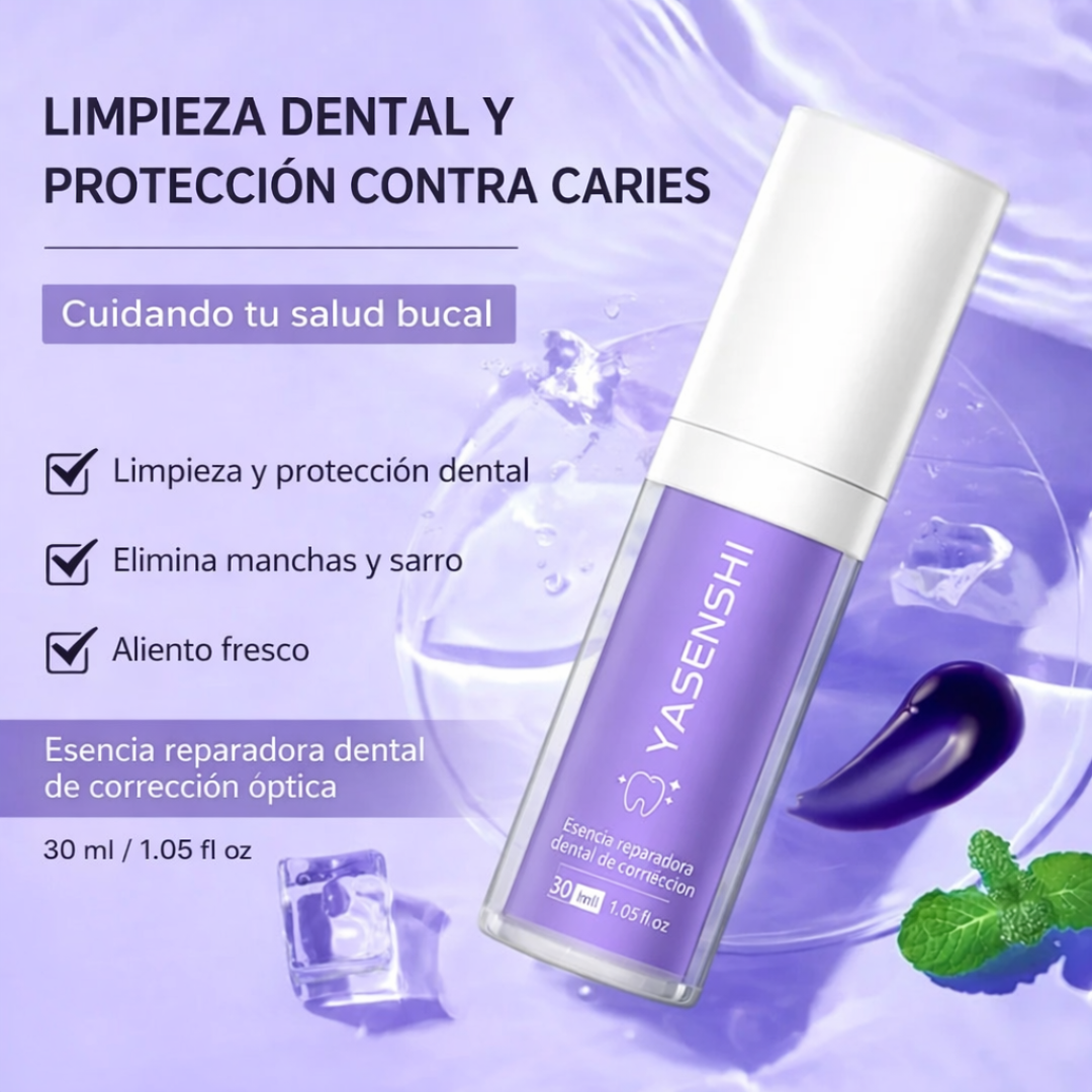 Yasenshi® Blanqueador Dental: ¡El Secreto Púrpura para una Sonrisa Más Blanca!