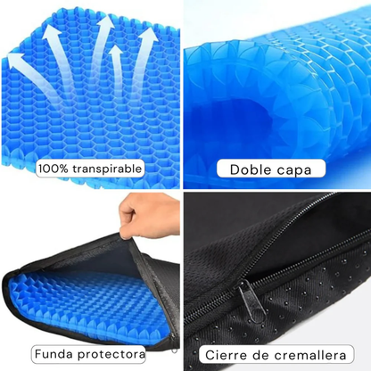 Cojín de Gel Ergonómico ComfortGel™ - Alivia la Presión y Elimina el Dolor al Sentarte por Horas