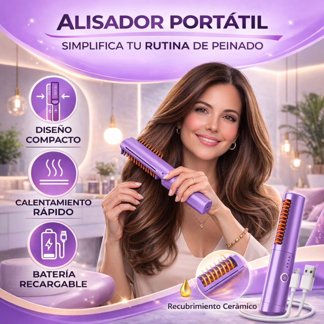 Mini Peine Alisador Iónico Inalámbrico Winner™ – ¡Controla el Frizz en Minutos!