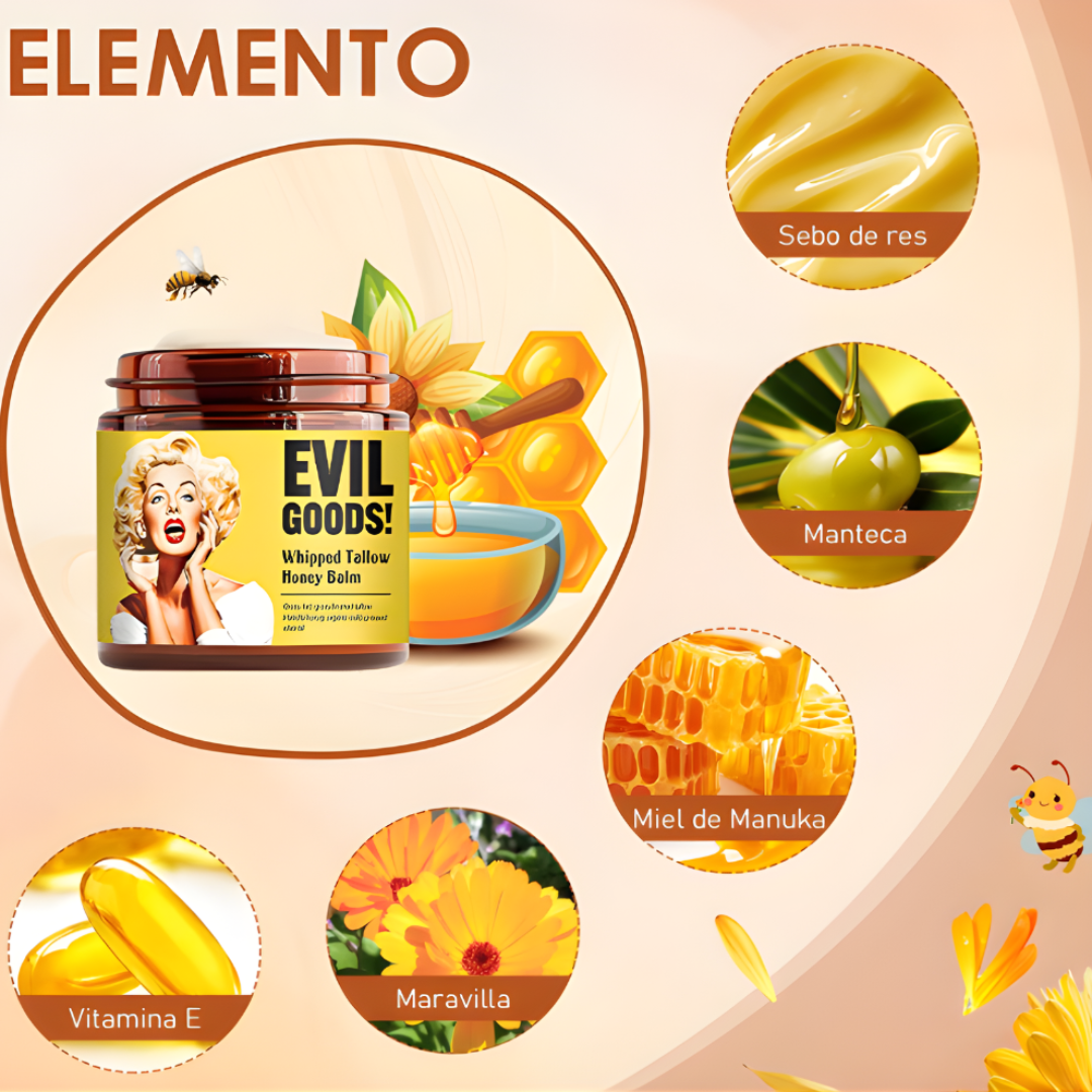 Crema Hidratante Facial Evil Goods™ - Bálsamo Natural de Sebo y Miel