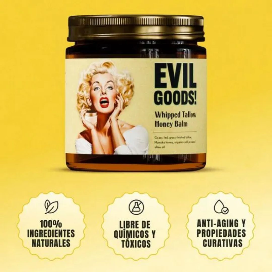 Crema Hidratante Facial Evil Goods™ - Bálsamo Natural de Sebo y Miel
