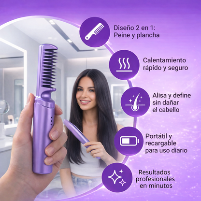 Mini Peine Alisador Iónico Inalámbrico Winner™ – ¡Controla el Frizz en Minutos!