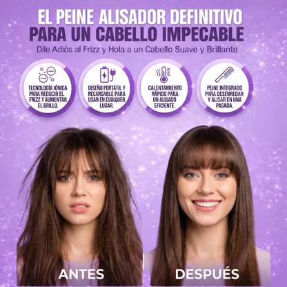 Mini Peine Alisador Iónico Inalámbrico Winner™ – ¡Controla el Frizz en Minutos!