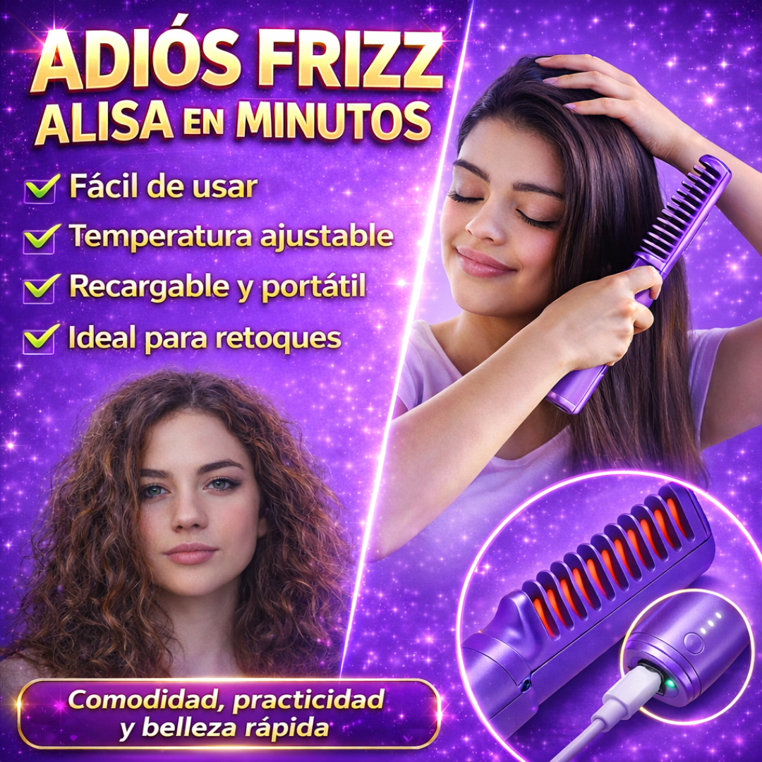 Mini Peine Alisador Iónico Inalámbrico Winner™ – ¡Controla el Frizz en Minutos!