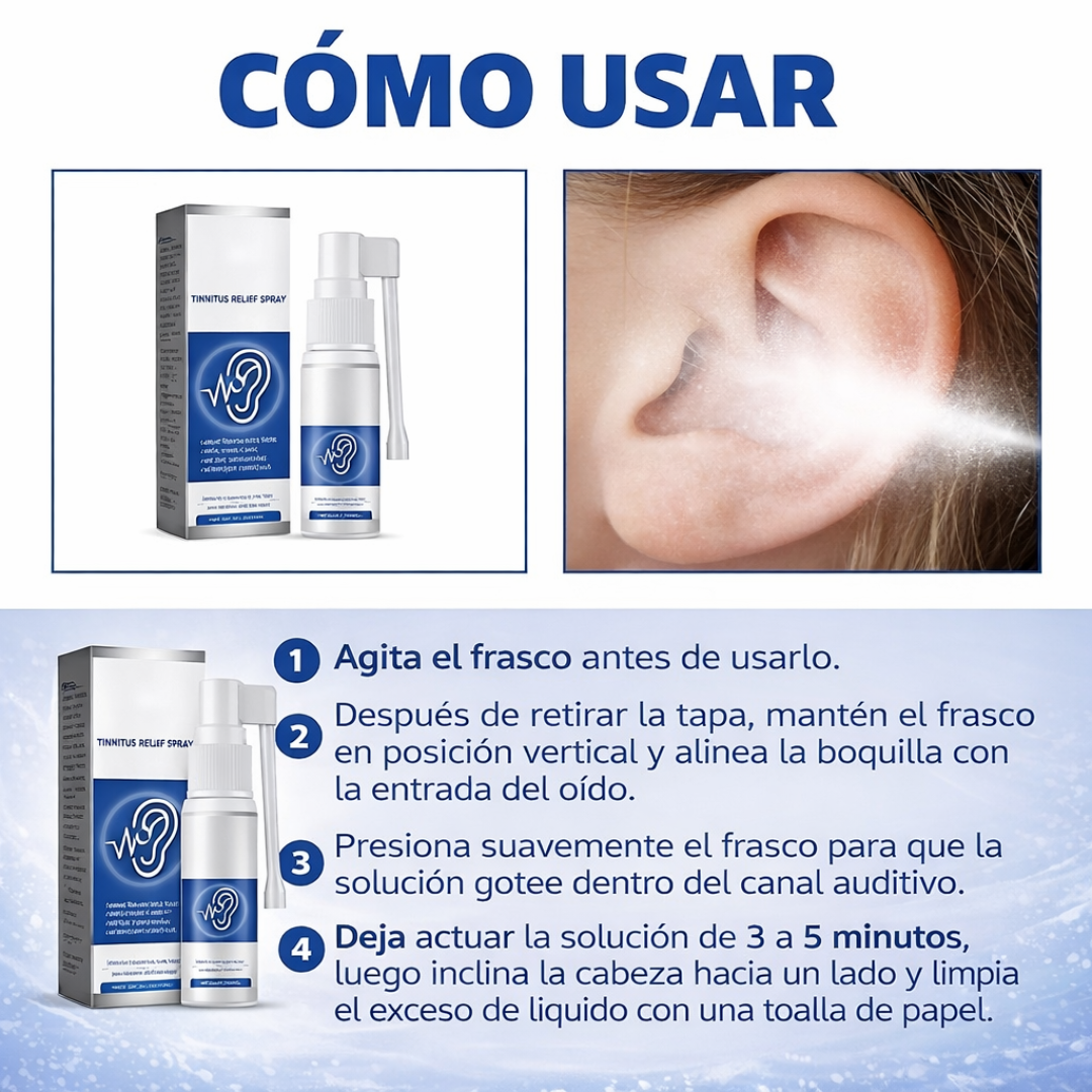Tinnidrop - ¡Spray Natural para Aliviar el Tinnitus, Mejorar la Audición y Limpiar los Oídos de Forma Segura!