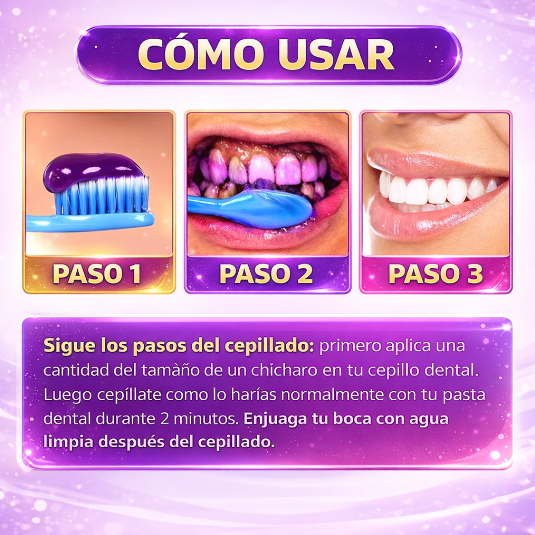 Yasenshi® Blanqueador Dental: ¡El Secreto Púrpura para una Sonrisa Más Blanca!