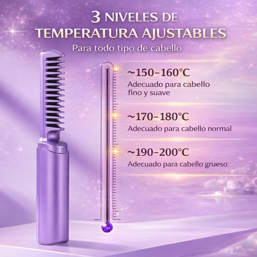 Mini Peine Alisador Iónico Inalámbrico Winner™ – ¡Controla el Frizz en Minutos!