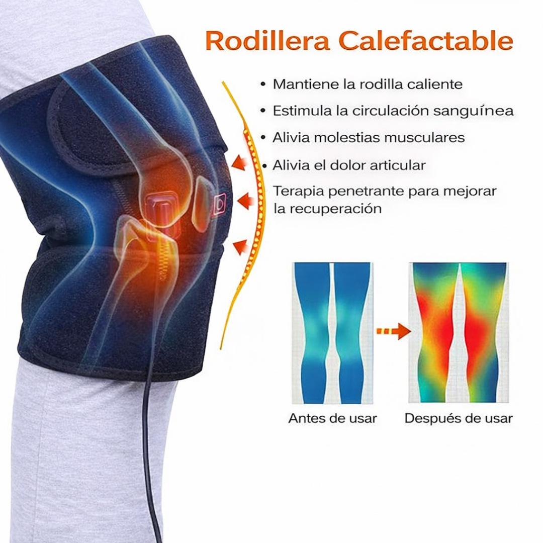 Rodillera Térmica Ajustable con Terapia de Calor y Frío | Alivia el Dolor y Ayuda a Recuperar tu Movilidad