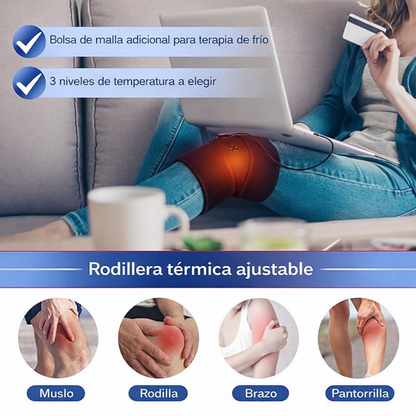 Rodillera Térmica Ajustable con Terapia de Calor y Frío | Alivia el Dolor y Ayuda a Recuperar tu Movilidad